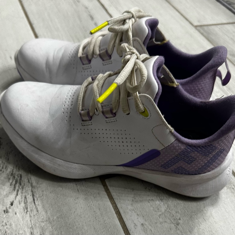 Girls White and Purple Athletic Shoes